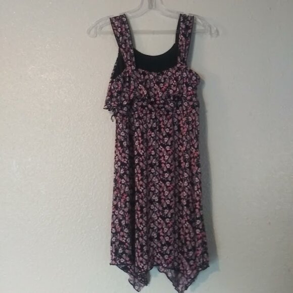 Three Pink Hearts girls size 14 navy blue multicolored floral dress - Picture 4 of 15